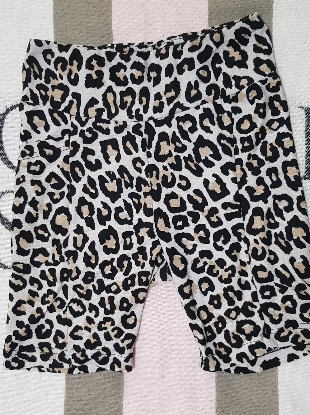 No Boundaries Leopard Print Biker Shorts in Black and Tan